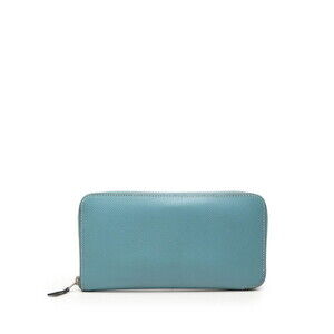 Hermes Azap Long Classic Round Zip Wallet, Blue Jean, Veau Epsom Leather, Wom...